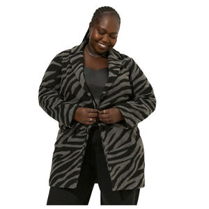 Torrid Pea Coat Jacket Womens 4X Mid Length Lined Animal Print Classic Capsule